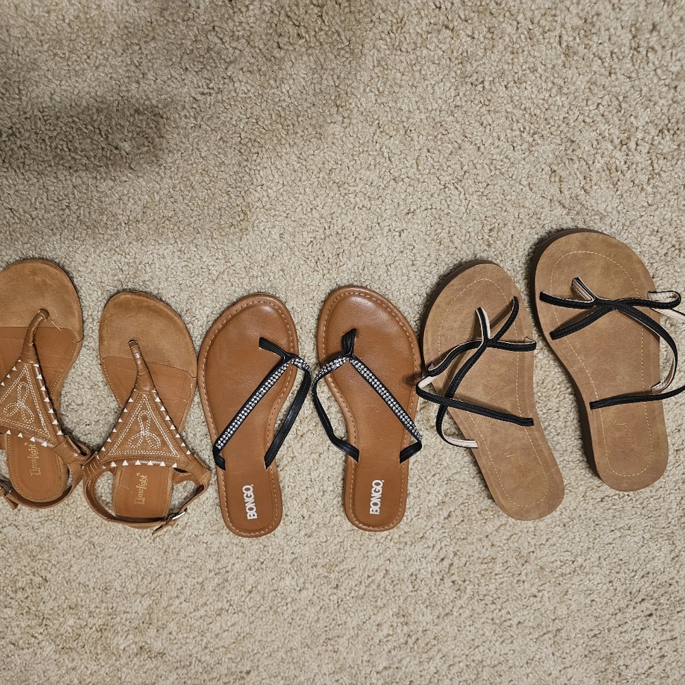 Brown and Black Sandals Chic Comfort